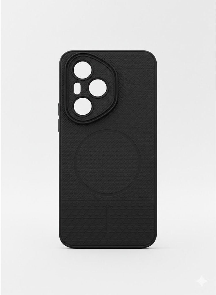 Shockproof Protective Case for  Honor 400 Pro 5G, Slim Matte Carbon Fiber Texture Back Cover with Camera Protection & Anti-Fingerprint Design -  black (Non-Magnetic Design)